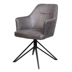 Drehstuhl mit Microfaser Anthrazit - Tabacho (2er Set)