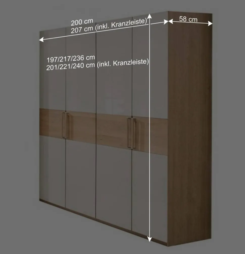 Drehtüren Schlafzimmerschrank 4-türig - Emdsiva