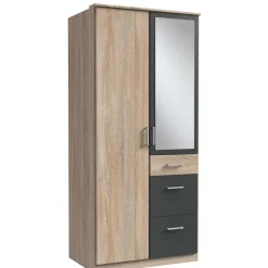 Drehtürenschrank in Eiche Sägerau Optik - Danah