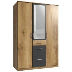 Drehtürenschrank in Plankeneiche Holzdekor - Leviza