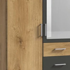 Drehtürenschrank in Plankeneiche Holzdekor - Leviza