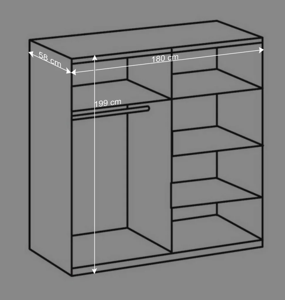 Drehtürenschrank Mellevos mit Spiegeltüren