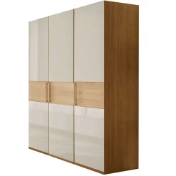 Drehtürenschrank mit Glasfront in Beige - Emdsiva