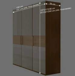 Drehtürenschrank mit Glasfront in Beige - Emdsiva