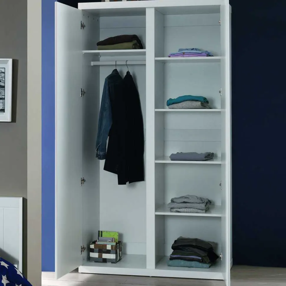 Drehtürenschrank Raven in Weiß