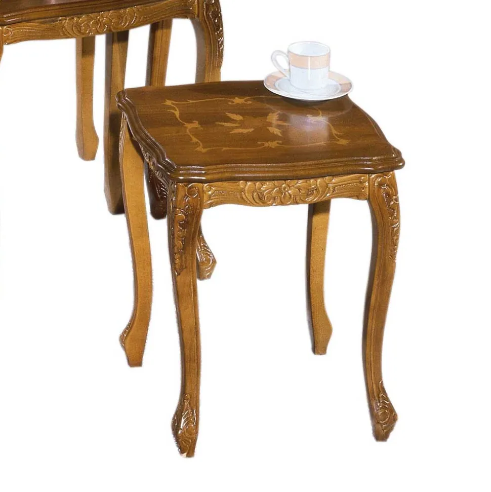 Drei Beistelltische mit Intarsien Magari italienisches Design (dreiteilig)