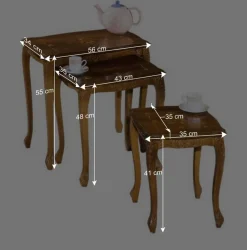 Drei Beistelltische mit Intarsien Magari italienisches Design (dreiteilig)