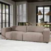 Dreier Sofa aus Webstoff in Beige - Adamantia