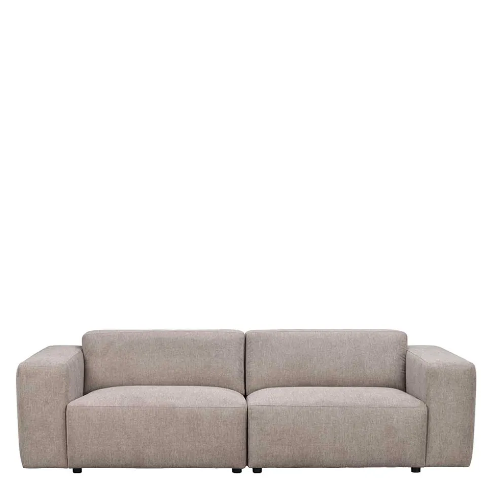 Dreier Sofa aus Webstoff in Beige - Adamantia