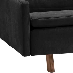 Dreisitzer Bettcouch in Schwarz mit Eiche - Bornholma