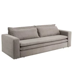 Dreisitzer Bettsofa in Hellbraun Cord - Anyna