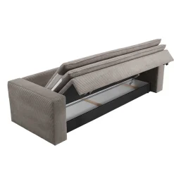 Dreisitzer Bettsofa in Hellbraun Cord - Anyna