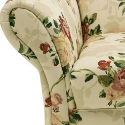 Dreisitzer Couch mit Rosen Stoffbezug - Bracas