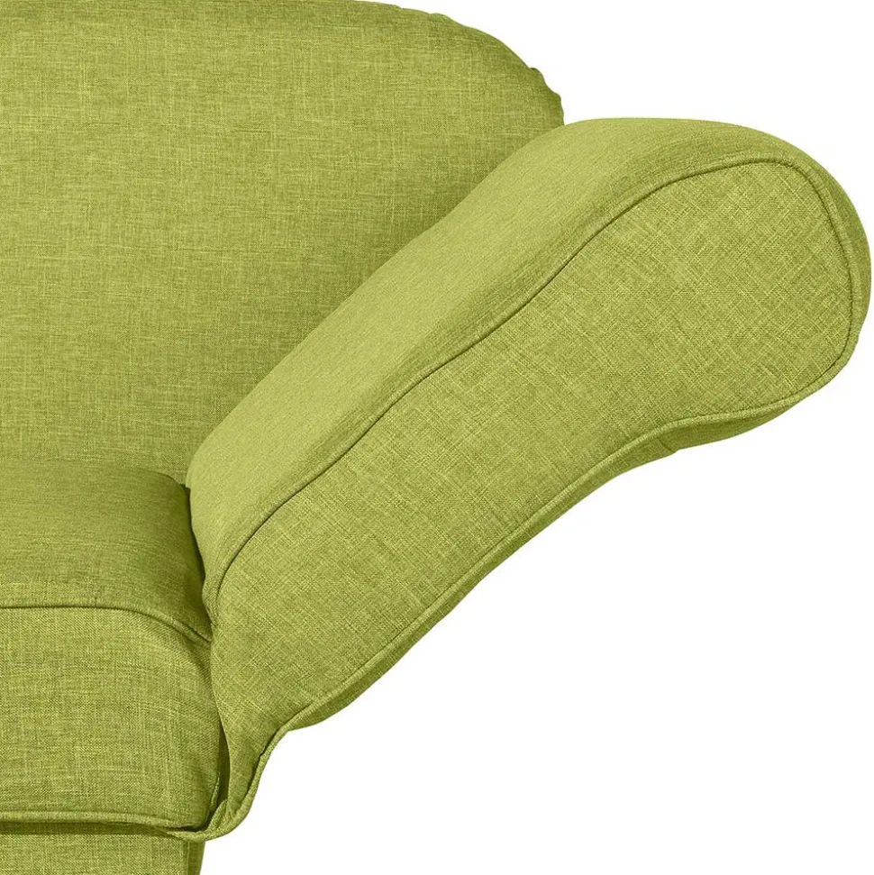 Dreisitzer Polsterliege in Gelbgrün mit Buche - Blace