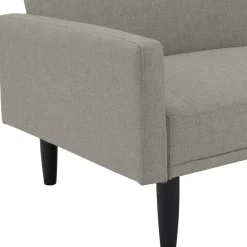 Dreisitzer Schlafcouch in Hellgrau Stoff - Zaparony