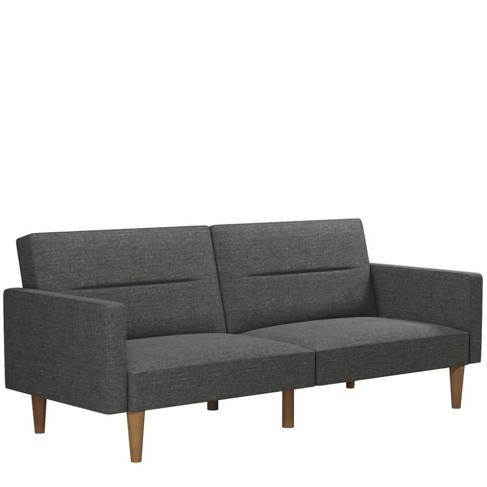 Dreisitzer Schlafsofa in Grau und Holz Natur - Maragas