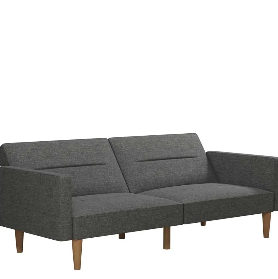 Dreisitzer Schlafsofa in Grau und Holz Natur - Maragas