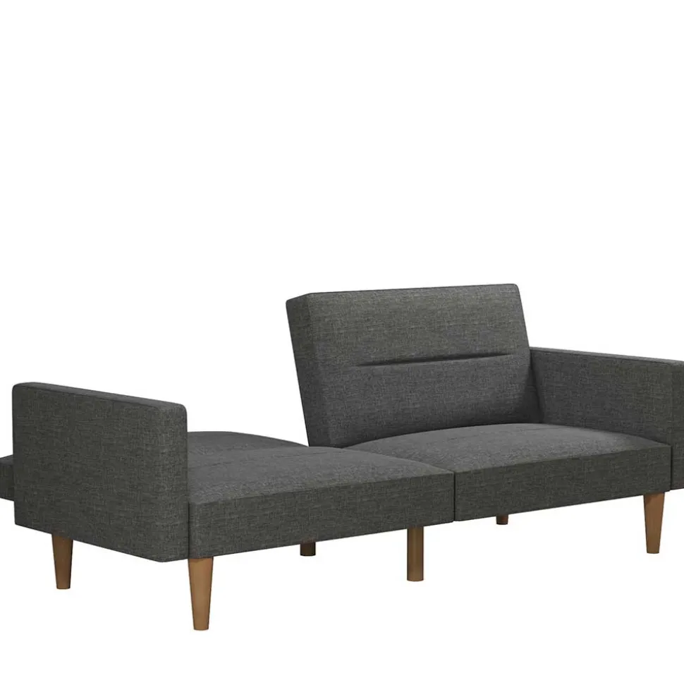 Dreisitzer Schlafsofa in Grau und Holz Natur - Maragas