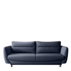 Dreisitzer Wohnzimmersofa in Blaugrau Velours - Chiyom