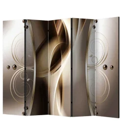 Druck Paravent mit elegantem Motiv in Grau Brau - Lozenna