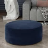 Dunkelblauer Sitzhocker aus Samt - Blou