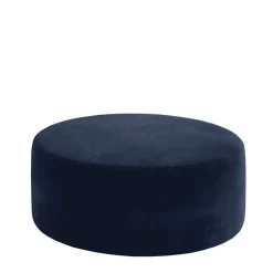 Dunkelblauer Sitzhocker aus Samt - Blou