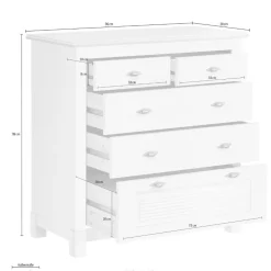 Dunkelbraune Kommode mit fünf Schubladen - Sikulav