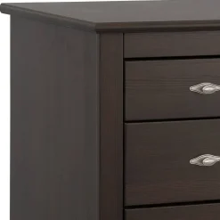 Dunkelbraune Kommode mit fünf Schubladen - Sikulav