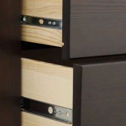 Dunkelbraune Kommode mit fünf Schubladen - Sikulav