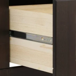 Dunkelbraune Kommode mit fünf Schubladen - Sikulav