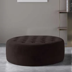 Dunkelbrauner Sitzhocker mit 28 cm Höhe - Anroca