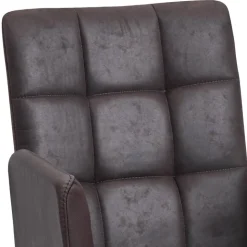 Dunkelbrauner Tischsessel aus Microfaser - Domiano