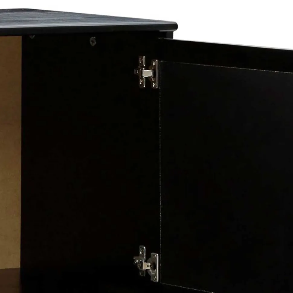 Dunkelbraunes Highboard mit Wiener Geflecht - Santiana