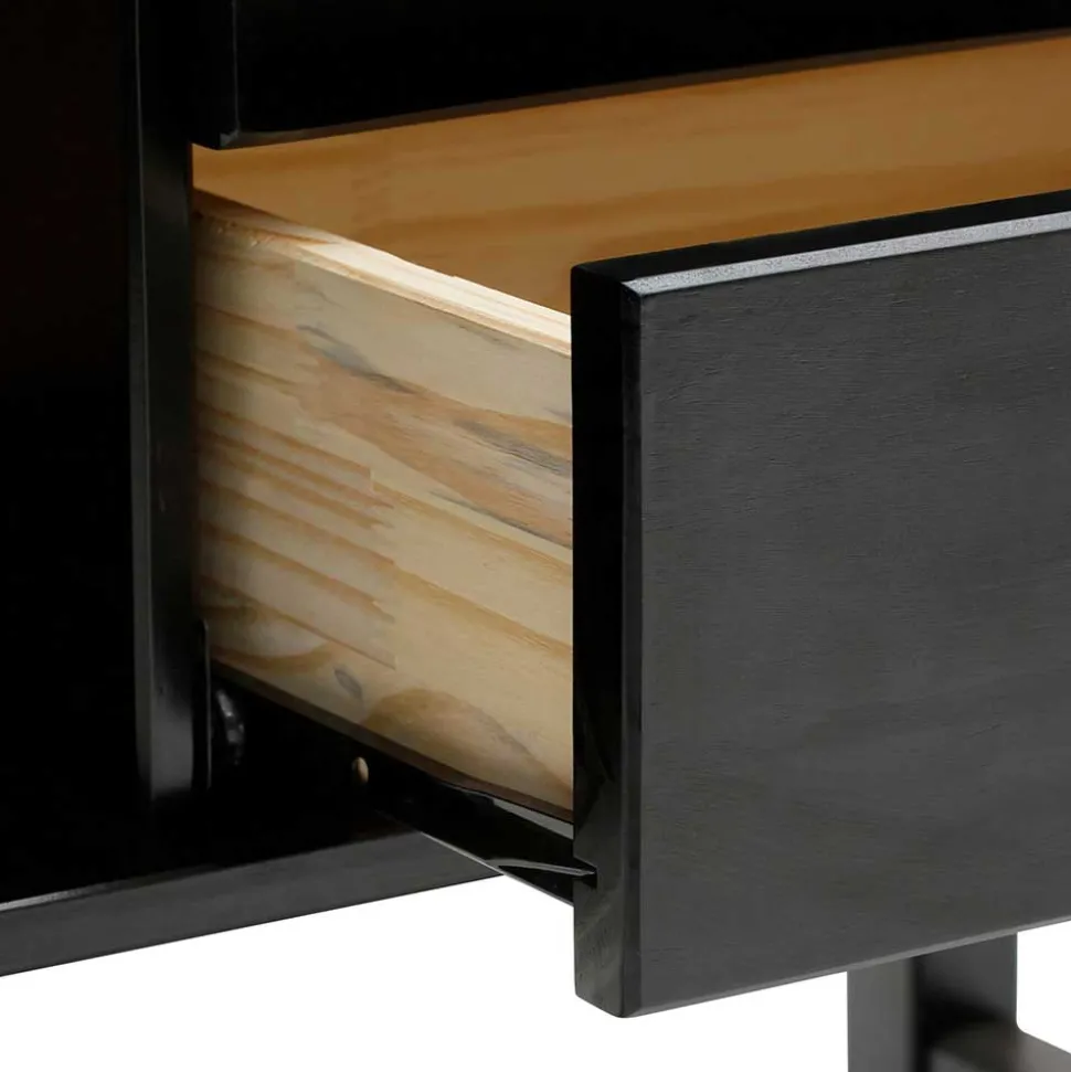 Dunkelbraunes Highboard mit Wiener Geflecht - Santiana