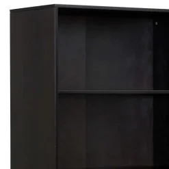 Dunkelbraunes Holzregal mit Wiener Geflecht Natur - Idamoro