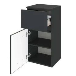 Dunkelgraue Badmöbel Kombination - Natarivos (vierteilig)