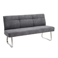 Dunkelgraue Esszimmer Bank mit Microfaser - Edwin