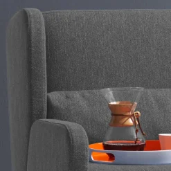 Dunkelgraue Schlafcouch als Längsschläfer - Osicria