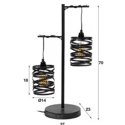 Dunkelgraue Tischleuchte 2-flammig - Bonisa