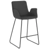 Dunkelgrauer Barstuhl aus Microfaser - Umya