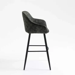 Dunkelgrauer Barstuhl mit 74 cm Sitzhöhe - Complice (2er Set)