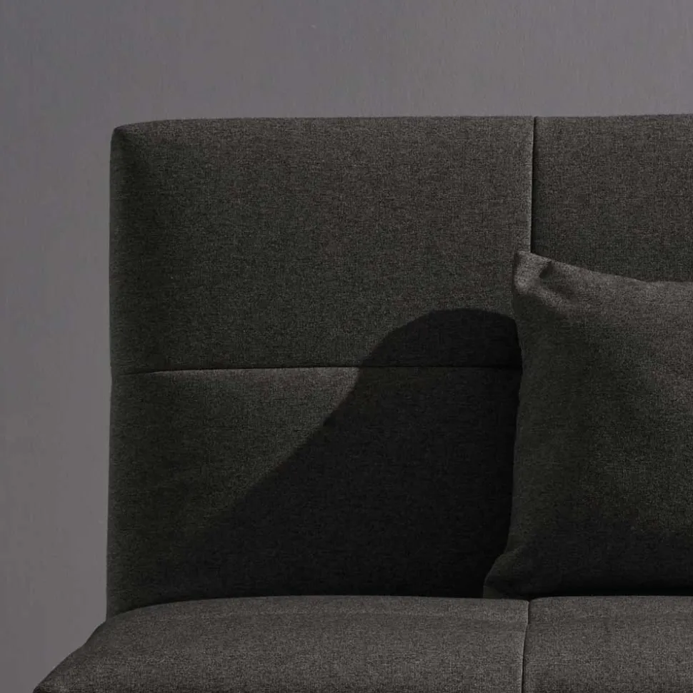 Dunkelgrauer Flachgewebe Sessel mit Schlaffunktion - Emli