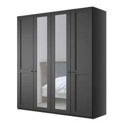 Dunkelgrauer Schlafzimmerschrank 4-türig - Mataram