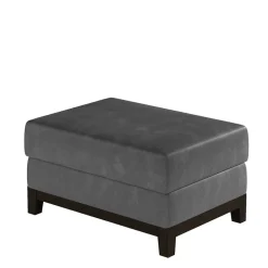 Dunkelgrauer Sitzhocker aus Samt - Triumph