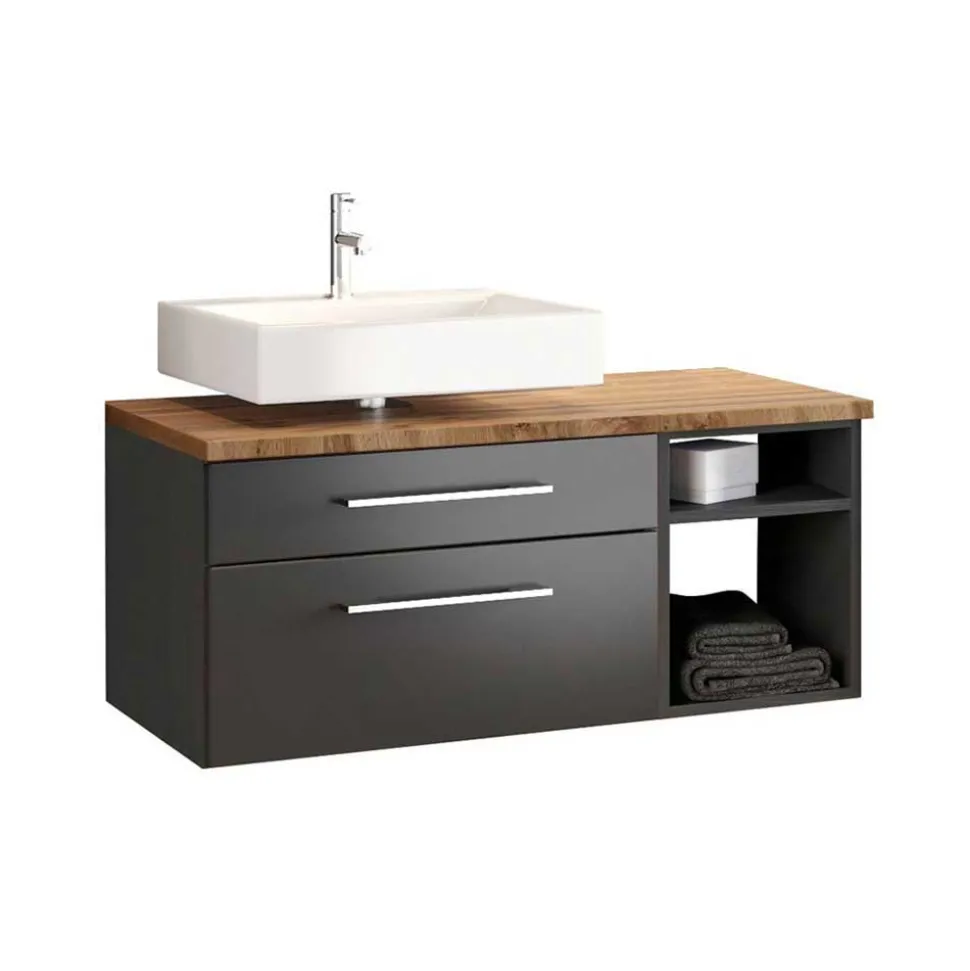 Dunkelgrauer Waschplatz hängend - Estregos II (dreiteilig)