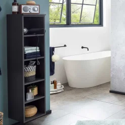 Dunkelgraues Badregal mit 5 Fächern - Breznia