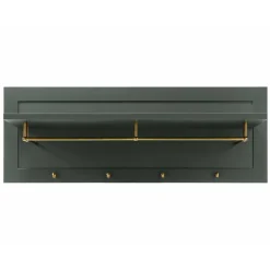 Dunkelgrüne Landhaus Garderobe mit 4 Haken - Niestov