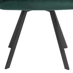 Dunkelgrüner Samt Drehstuhl für den Esstisch - Cali