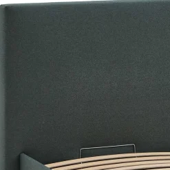 Dunkelgrünes Bett mit Bettkasten - Arabos