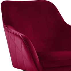 Dunkelroter Tischsessel aus Samt - Laydia